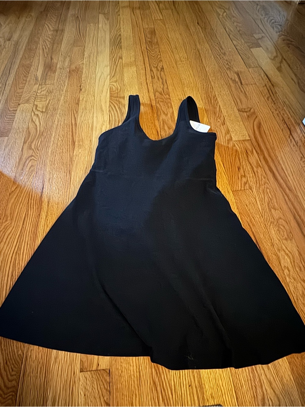 Beyond Yoga Black Sleeveless Fit-and-Flare Mini Dress